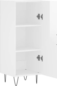 vidaXL Szafka, biała, połysk, 34,5x34x90 cm 5