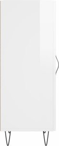 vidaXL Szafka, biała, połysk, 34,5x34x90 cm 6