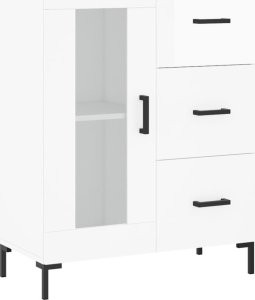 vidaXL Szafka, biała, połysk, 69,5x34x90 cm, materiał drewnopochodny 2