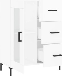 vidaXL Szafka, biała, połysk, 69,5x34x90 cm, materiał drewnopochodny 6