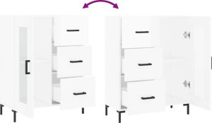 vidaXL Szafka, biała, połysk, 69,5x34x90 cm, materiał drewnopochodny 9