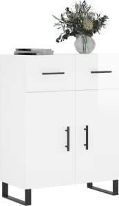 vidaXL Szafka, biała, połysk, 69,5x34x90 cm, materiał drewnopochodny 3