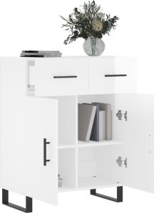 vidaXL Szafka, biała, połysk, 69,5x34x90 cm, materiał drewnopochodny 4