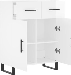 vidaXL Szafka, biała, połysk, 69,5x34x90 cm, materiał drewnopochodny 5