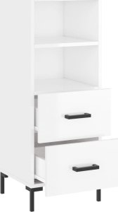 vidaXL Szafka, biała, połysk, 34,5x34x90 cm 5