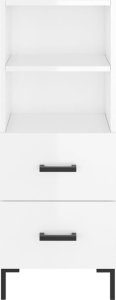 vidaXL Szafka, biała, połysk, 34,5x34x90 cm 6