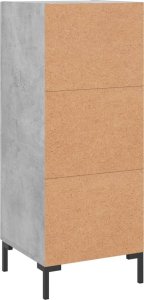 vidaXL Szafka, szarość betonu, 34,5x34x90 cm, materiał drewnopochodny 8