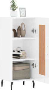 vidaXL Szafka, biała, połysk, 34,5x34x90 cm 4