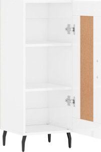 vidaXL Szafka, biała, połysk, 34,5x34x90 cm 6