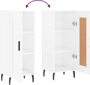 vidaXL Szafka, biała, połysk, 34,5x34x90 cm 9