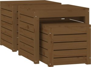 vidaXL 3-cz. zestaw skrzyń ogrodowych, miodowy brąz, drewno sosnowe 5