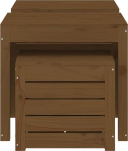 vidaXL 3-cz. zestaw skrzyń ogrodowych, miodowy brąz, drewno sosnowe 6