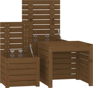 vidaXL 3-cz. zestaw skrzyń ogrodowych, miodowy brąz, drewno sosnowe 8