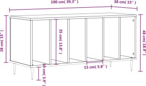 vidaXL Szafka na płyty, dąb sonoma, 100x38x48 cm 9