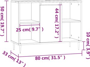 vidaXL Szafka łazienkowa, brązowy dąb, 80x33x60 cm 12