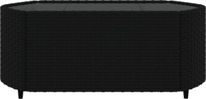 vidaXL 3-cz. zestaw wypoczynkowy do ogrodu, poduszki, czarny rattan PE 8