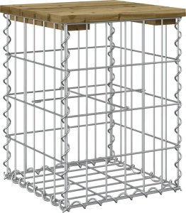 vidaXL Ławka ogrodowa z gabionem, 33x31x42 cm, impregnowana sosna 2