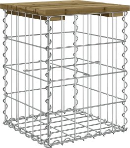 vidaXL Ławka ogrodowa z gabionem, 33x31x42 cm, impregnowana sosna 5