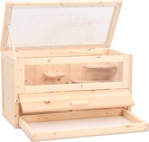 vidaXL Klatka dla chomika, 60x30x35 cm, lite drewno jodłowe 3