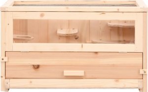 vidaXL Klatka dla chomika, 60x30x35 cm, lite drewno jodłowe 4