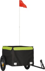 vidaXL Przyczepka rowerowa, czarno-zielona, 30 kg, żelazo 2