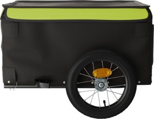 vidaXL Przyczepka rowerowa, czarno-zielona, 30 kg, żelazo 7
