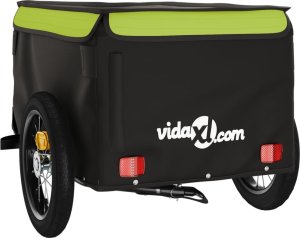 vidaXL Przyczepka rowerowa, czarno-zielona, 30 kg, żelazo 8