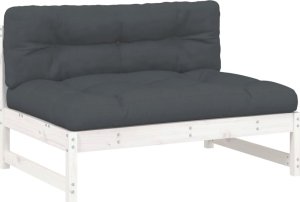 vidaXL Siedzisko środkowe, białe, 120x80 cm, lite drewno sosnowe 2