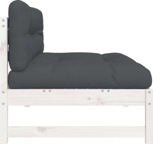 vidaXL Siedzisko środkowe, białe, 120x80 cm, lite drewno sosnowe 5