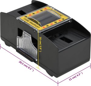 vidaXL Automatyczna tasowarka do kart, czarna, na 2 talie 10