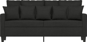 vidaXL Sofa 2-osobowa, czarna, 140 cm, tapicerowana tkaniną 3