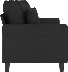 vidaXL Sofa 2-osobowa, czarna, 140 cm, tapicerowana tkaniną 4