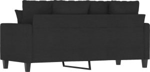 vidaXL Sofa 2-osobowa, czarna, 140 cm, tapicerowana tkaniną 5