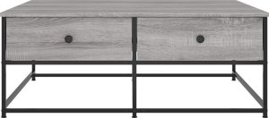 vidaXL Stolik kawowy, szary dąb sonoma, 100x99x40 cm 6