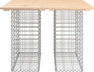 vidaXL Ławka ogrodowa z gabionem, 100x102x72 cm, lite drewno sosnowe 3