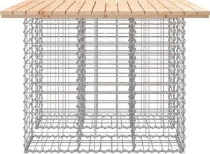 vidaXL Ławka ogrodowa z gabionem, 100x102x72 cm, lite drewno sosnowe 4