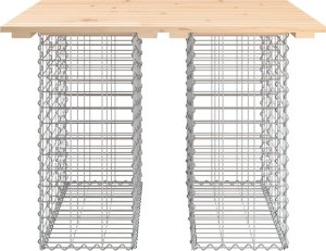 vidaXL Ławka ogrodowa z gabionem, 100x102x72 cm, lite drewno sosnowe 5