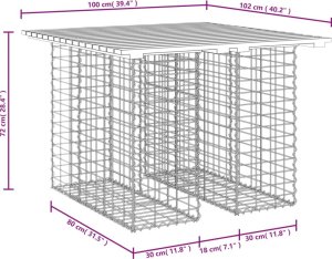 vidaXL Ławka ogrodowa z gabionem, 100x102x72 cm, lite drewno sosnowe 8