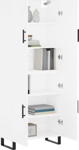 vidaXL Witrynka, biała, 69,5x34x180 cm, materiał drewnopochodny 3