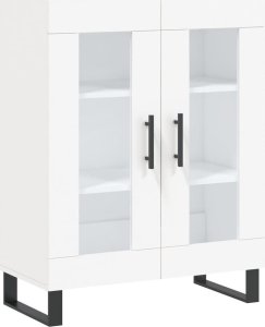 vidaXL Witrynka, biała, 69,5x34x180 cm, materiał drewnopochodny 7