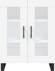 vidaXL Witrynka, biała, 69,5x34x180 cm, materiał drewnopochodny 8