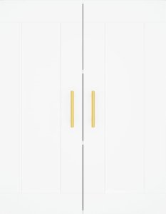 vidaXL Witrynka, biała, 69,5x34x180 cm, materiał drewnopochodny 6
