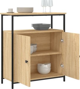 vidaXL Szafka, dąb sonoma, 70x30x80 cm, materiał drewnopochodny 4