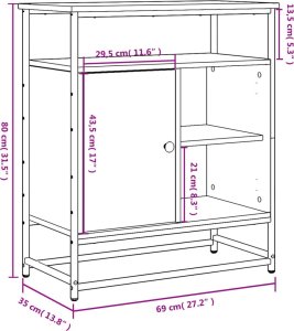 vidaXL Komoda, szary dąb sonoma, 69x35x80 cm 11