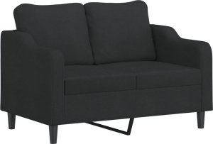 vidaXL Sofa 2-osobowa, czarna, 120 cm, tapicerowana tkaniną 2