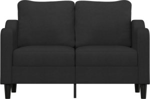vidaXL Sofa 2-osobowa, czarna, 120 cm, tapicerowana tkaniną 3