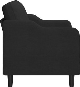 vidaXL Sofa 2-osobowa, czarna, 120 cm, tapicerowana tkaniną 4