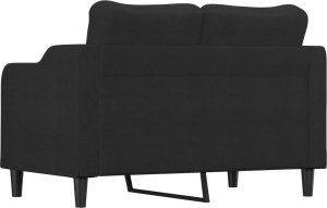 vidaXL Sofa 2-osobowa, czarna, 120 cm, tapicerowana tkaniną 5