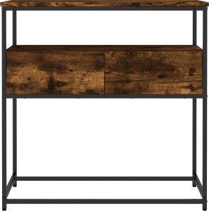 vidaXL Stolik konsolowy, przydymiony dąb, 75x40x75 cm 6