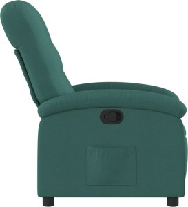 vidaXL Fotel rozkładany, ciemnozielony, tapicerowany tkaniną 4